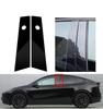 Fit For Tesla Model Y 2020 2021 2022  Glossy Black  Silver Carbon Car Door Window Pillar Posts Cover Trim Stickers