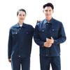 Spring Autumn Men's Workwear Suit Customized Electric Welding Stand Collar Denim Anti-Scald Wear-Resistant Labor Protection