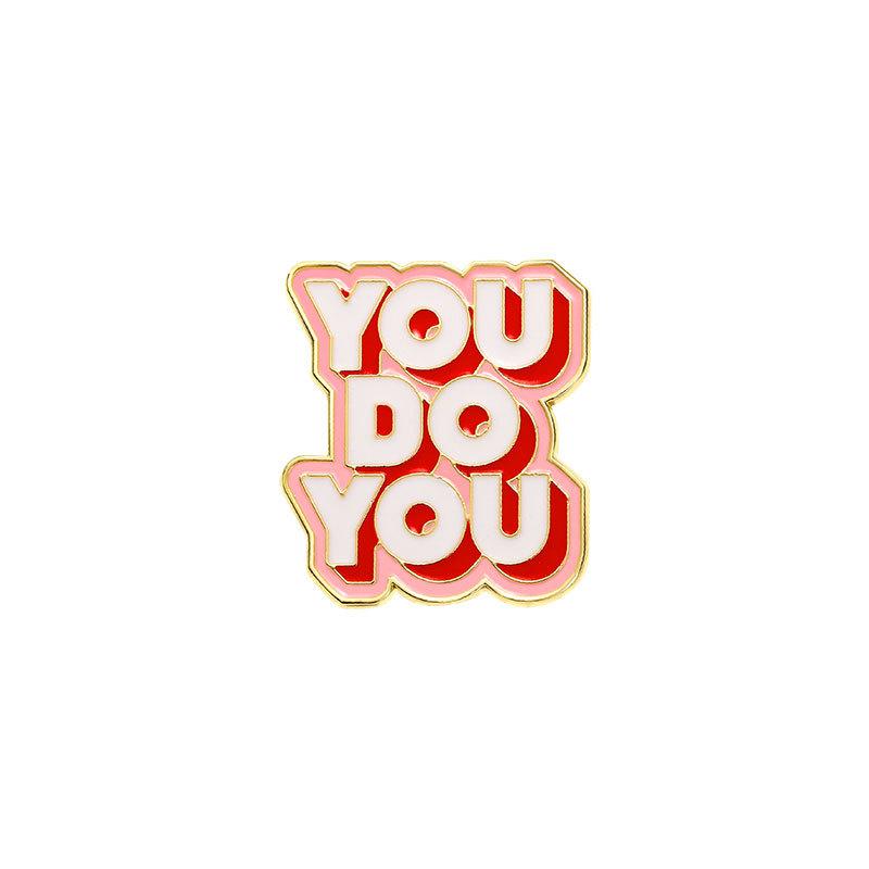 English alphabet cartoon brooch simple and cute student schoolbag decorative baking paint