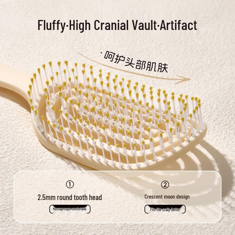 Cushion Brush 4-Piece Set: Smooth, Fluffy, and Curved Hair Styling Comb for Women - Dry/Wet Use with Massage Airbag