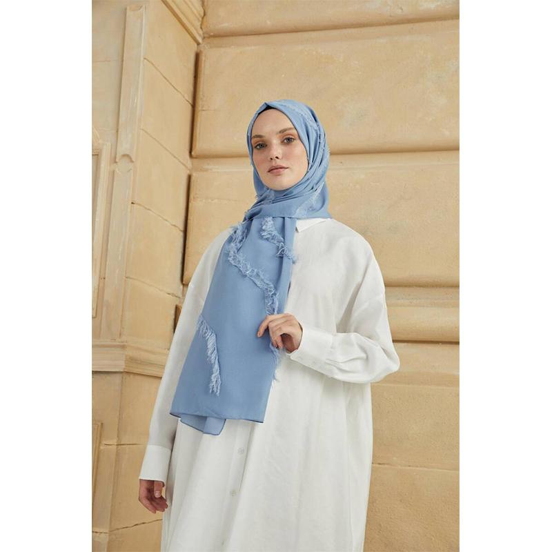 

Женская кисточка с подробным описанием Fulya Shawl Blue 75x200 синий
