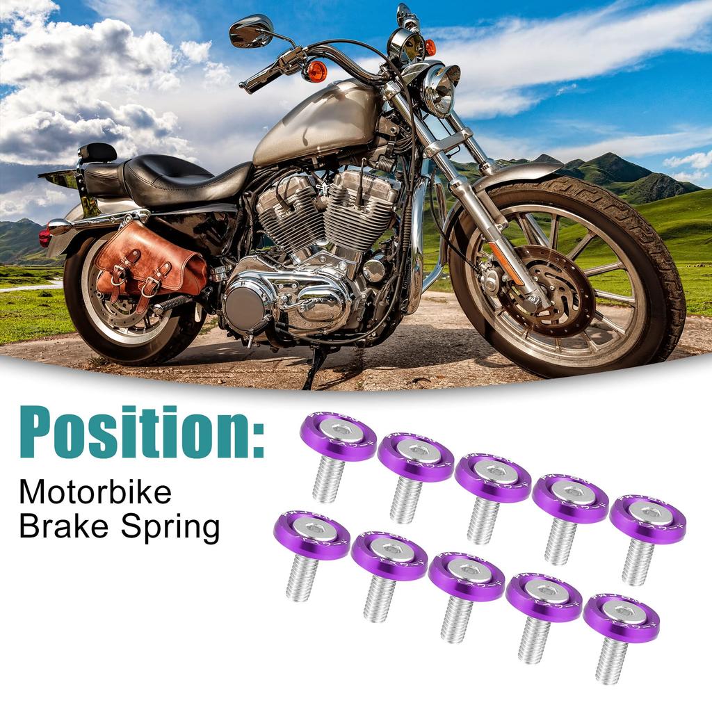 ACROPIX Fender Washers Bumper Washers Bolts Engine Bay Dress Up Kit M6 Purple 10pcs