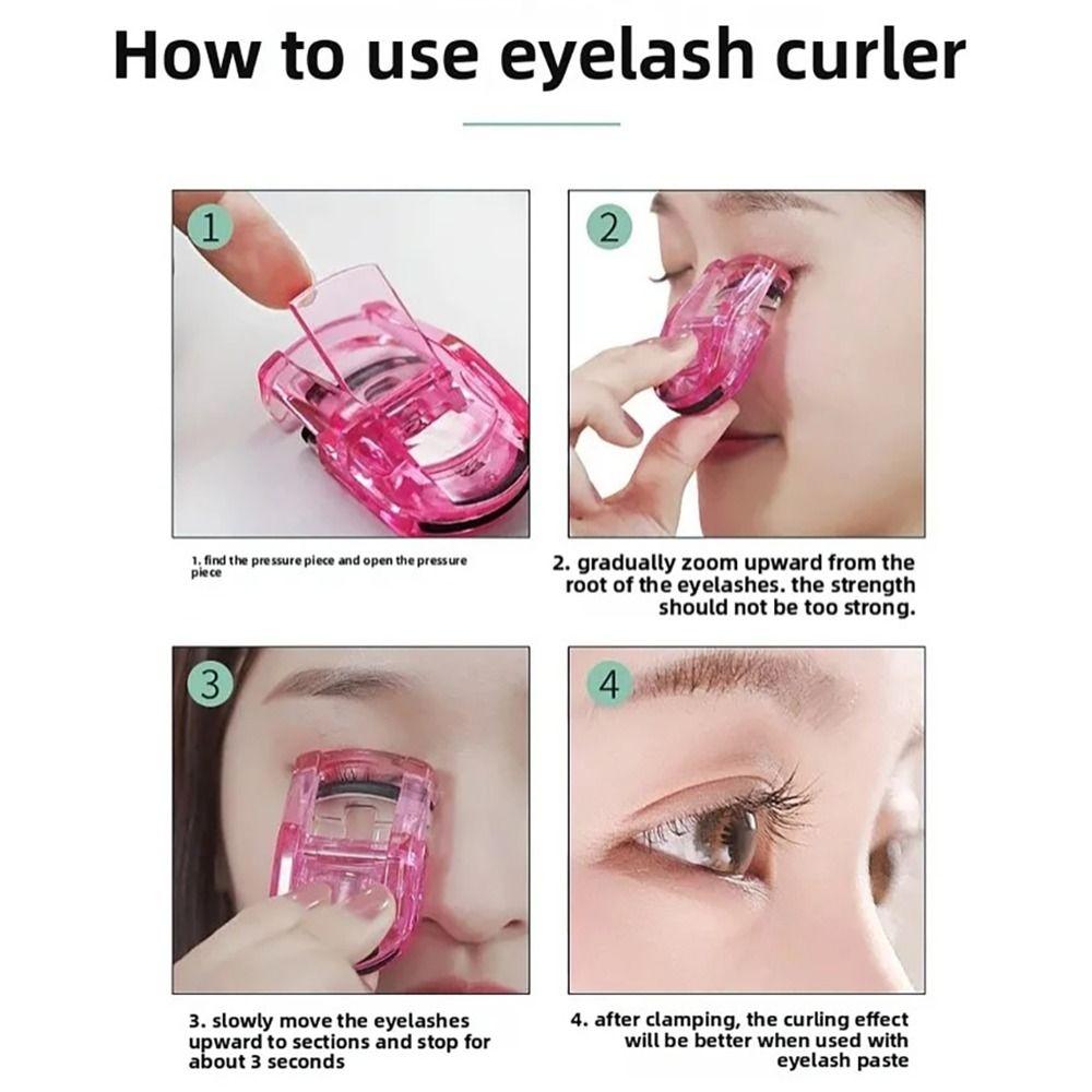 Professional ABS Eyelash Curler Multicolor Mini Eyelash Curling Clip Silicone False Eyelashes Auxiliary Cosmetic Tools