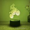 3D Motorcycle Night Light - USB, Touch & Remote Control, 16 Colors, Creative Bedside Desk Lamp