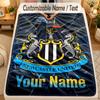 Flannel BlanketNewcastle United FC Custom Name Text Personalized Soft Warm Throw Blanket Home Decor Gift