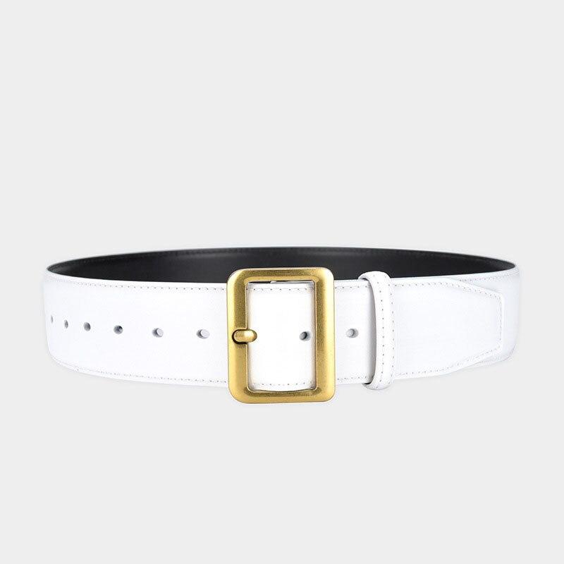 Dámský pásek Vysoce kvalitní Cowskin Ležérní Módní Návrhář Široké Pásky Ženy Luxusní Značka Sukně Spona Jednobarevný Pásek LB2309