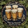 Arte de Parede Metálica de Cerveja Espanhola Vintage 8 Polegadas Placa de Lata Rústica Decoração de Bar