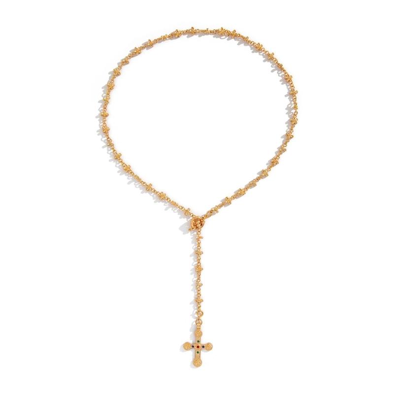 Elegant Alloy Religious Necklace Women Religious Christian Jewelry Alloy Crystal Necklace Suitable for Various Occasions