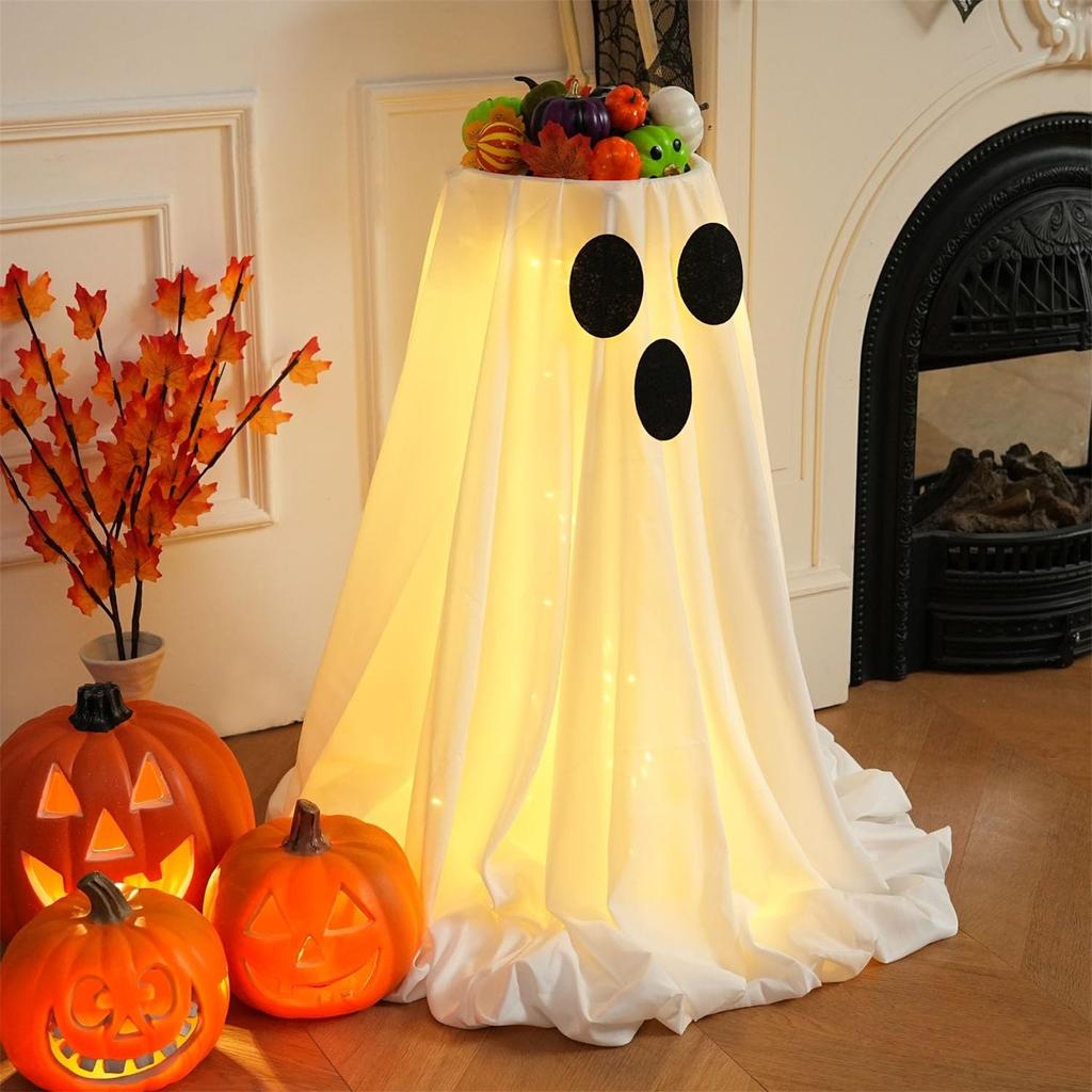 Halloween Candy Bowl Ornaments, Pvc Decoration Arrangement, Round Table Restaurant Bar Atmosphere Cafe Tablecloth Props