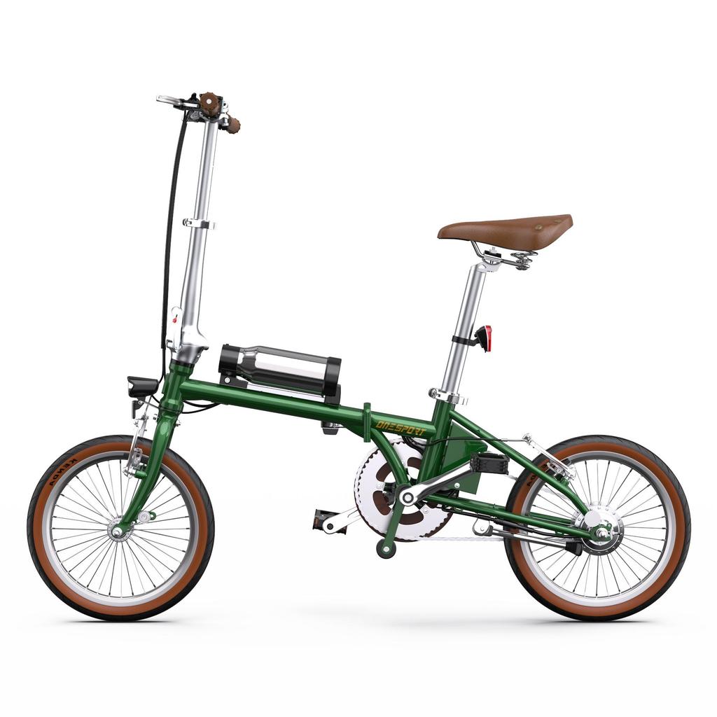 Bicicletta elettrica ONESPORT OT02 da 16 pollici con batteria da 36V 5.2AH, motore da 250W, velocità massima 25 km/h, pieghevole