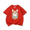 Welsh Corgi Surrounded Colorful Blooms Graphic Tee Kids 100 Cotton Crew Neck T Shirt Cute Puppy Print Short Sleeve Stylish Top
