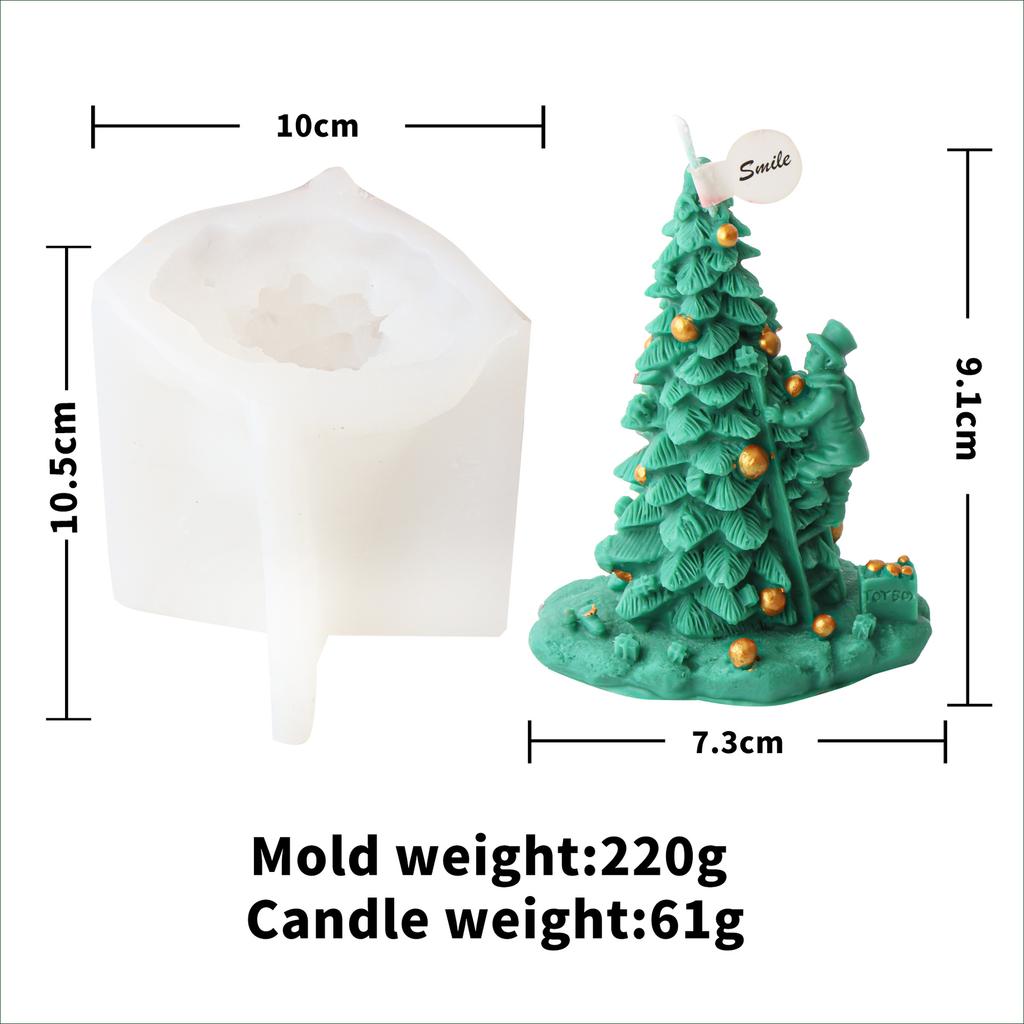 10-25cm 3D DIY Christmas Tree Candle Silicone Mold Christmas Gift Christmas Tree Resin Gypsum Silicone Mold Christmas Decoration