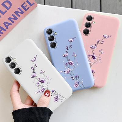 Weiche Silikonhülle mit Blumenmuster für Samsung A55 M35 S24 Xiaomi Redmi Note 13 Pro 13C iPhone Huawei Honor Realme Kamera Schutzhülle stoßfeste Abdeckung