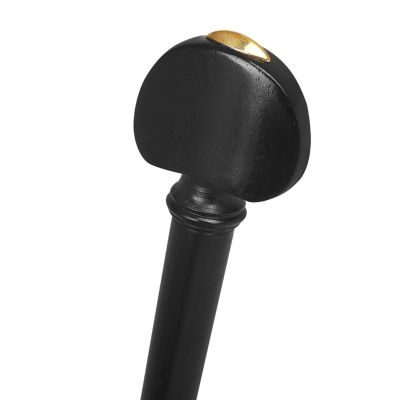 Black Violin Fitting Set with Tailpiece Part Endpin and Chinrest Piece, Replacement Hardware Set Wood Texture for Practice Use and Instrument Refresh