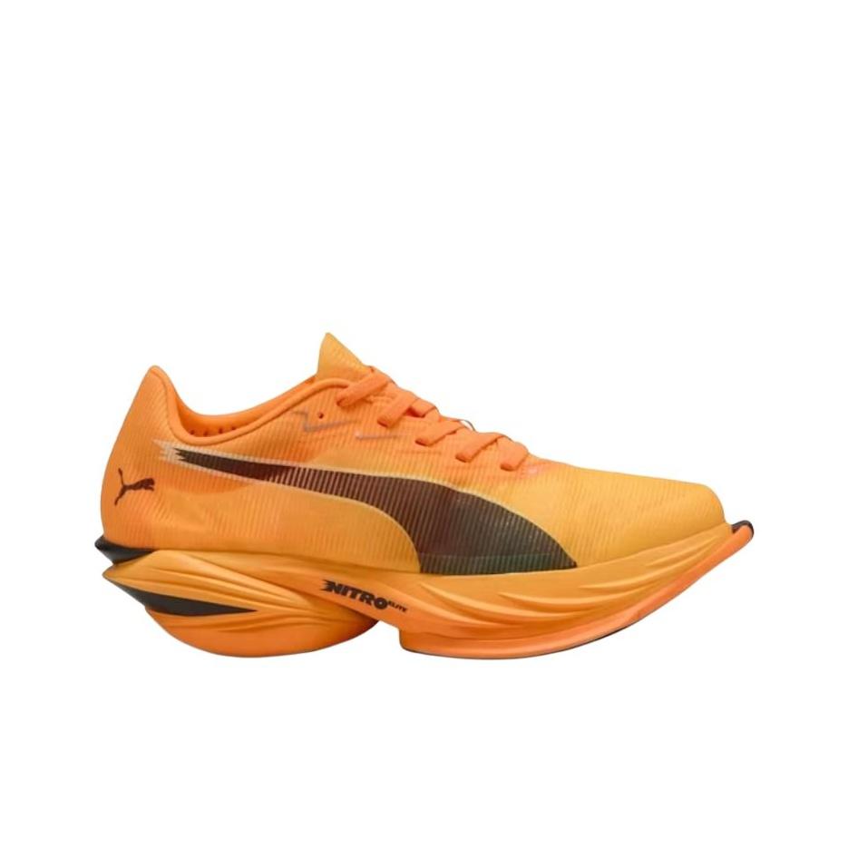 Puma Fast-R Nitro Elite 3 Heat Fire Black Women Sneakers Orange 312061-03