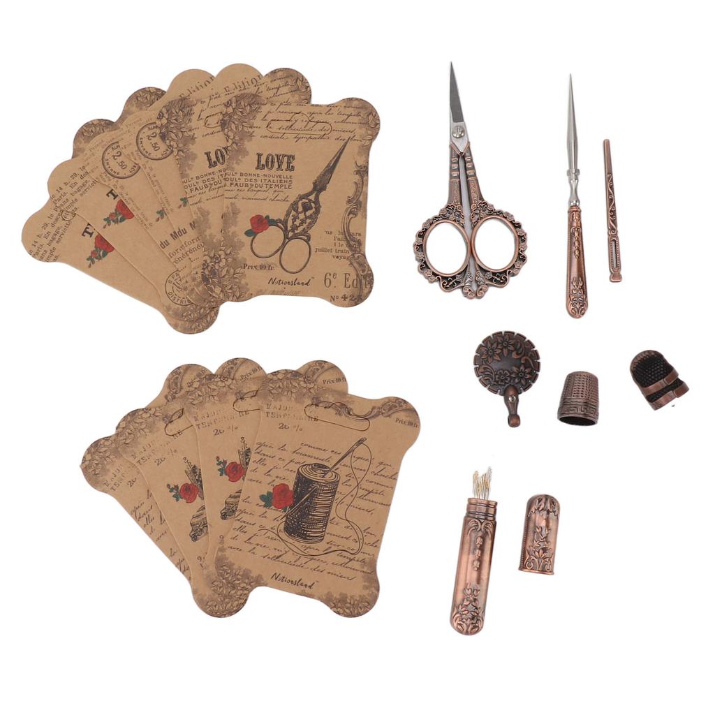 Europäisches Vintage Stickschere Set Edelstahl Europäisches Antikes Vintage Nähset für Nähen Handwerk Kunstwerke Handarbeit