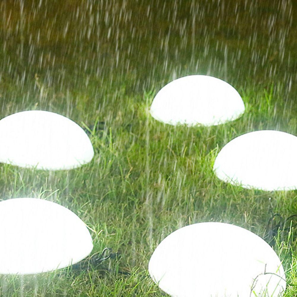 5pcs Half Ball Shaped Solar Ground Lights 1 Drag 5 Reusable Lawn Lamps Weatherproof Cobblestone Lamp Outdoor Garden Lawn