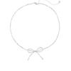 Banyan Tree S925 Silver Bow Necklace - Exquisite Korean Clavicle Chain for Women