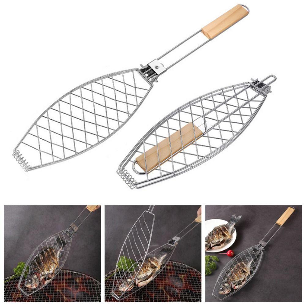 Flexible Roasting Grilling Household Fish Grill Basket Detachable BBQ Grill Rack Grilling Tool