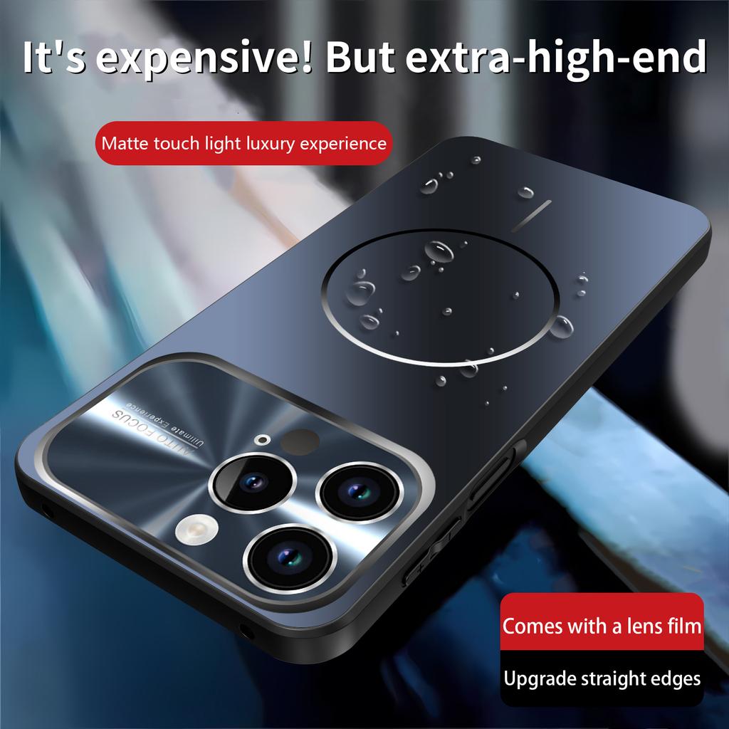 Original Magsafe Magnetic Phone Case For iPhone 17 Air 16 15 14 13 Pro Max Glass Nano Crystal Lens Wireless Charge Cover