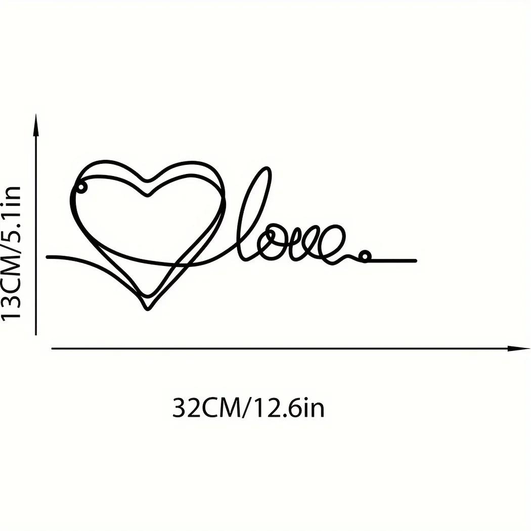 Стильный металлический настенный орнамент в виде сердца и любви — фото 3