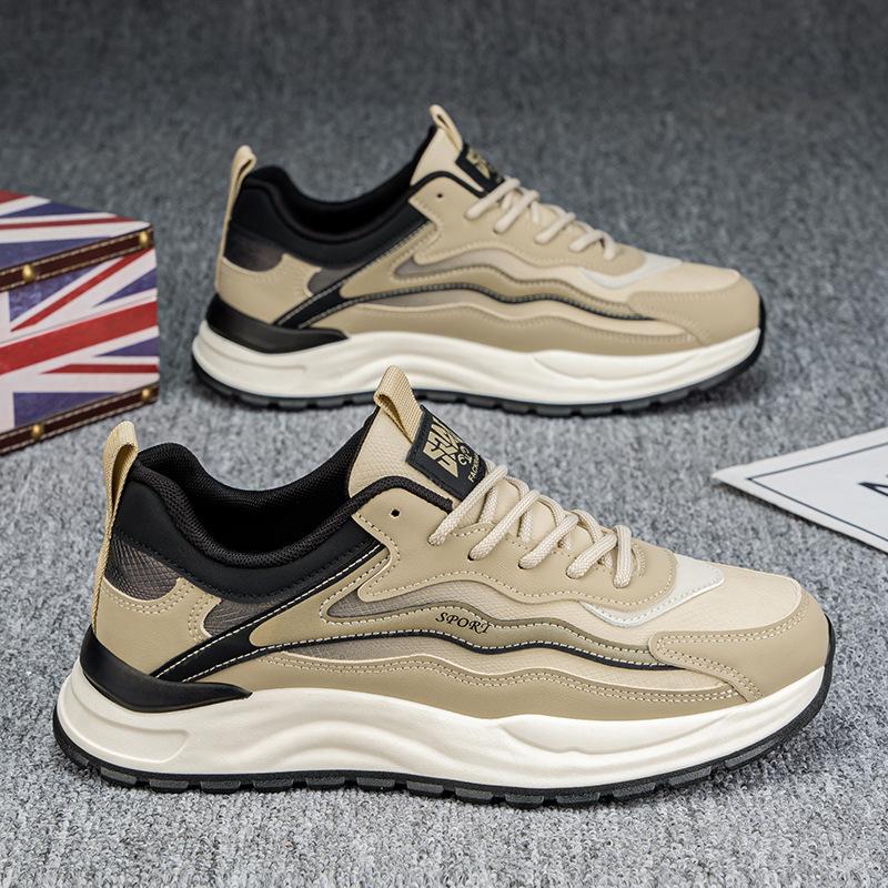 

Real microfiber soft leather dad shoes men s shoes trend Korean version sports shoes fashion casual student skateboard shoes little white shoes 44 хаки