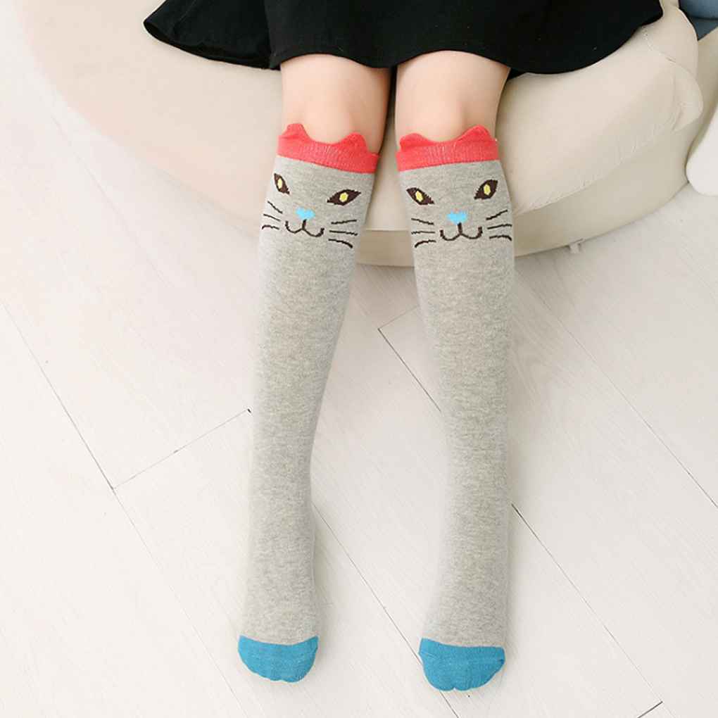 Cartoon Stockings Girl Knee Highs Mid\-Calf Length Stocking Skinny Pantyhose
