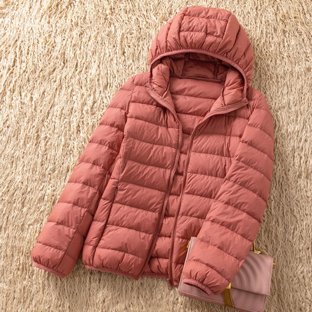 Women's Hooded Long Sleeve Puffer Jacket Loose Fit Casual Down Coat