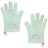 1 Pair of Heat Resistant Oven Mitts Silicone Materials Nonslip Kitchen Mitts for Secure Grips in High Temperatures