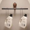 Suction cup walnut towel rack without punching holes bathroom towel pole single pole towel hanging pole hanging rack