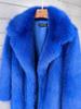 Women's Faux Fur Medium-Length Suit Collar Winter Overcoat