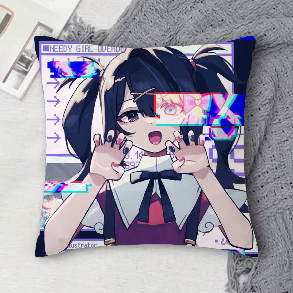 AAme Chan Needy Streamer Overload Doublesided Printed Square Decorative Cushion Cover for Sofa Living Room Home Decor