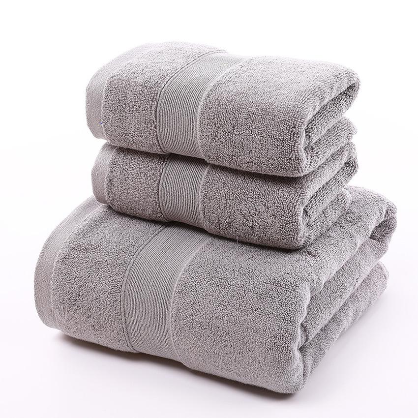 100% Cotton Face Towel Thick Jacquard Solid Color Quick-Dry Bath Towels Set Home Bathroom Hotel Adults Toalla Toalha De Banho