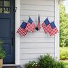 Amerikaanse Vlag Set Stand Set, 5 Stuks Feestvlaggen met Stokken En Waaiervormige Waterdichte Voeten voor Muur Balkon Winkelpuien Buiten Decor Patriottisch