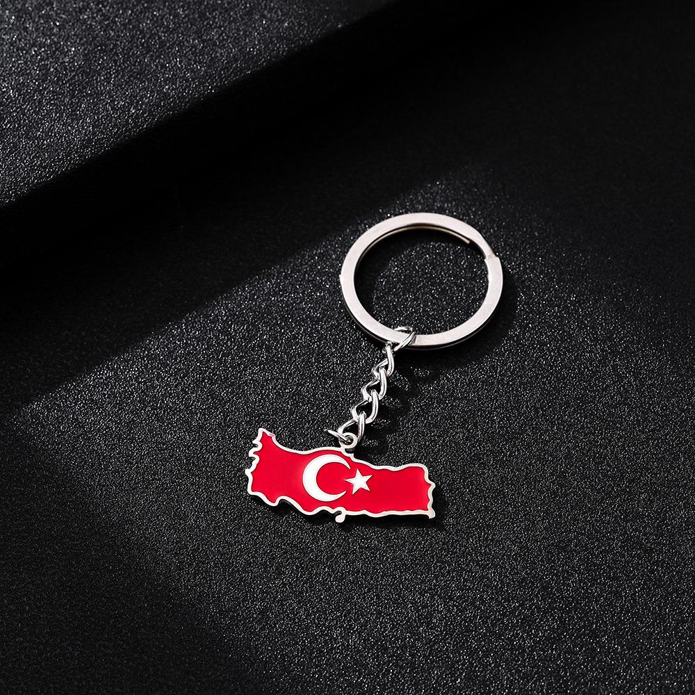 Ethnic Style Stainless Steel & Enamel Cross Pendant Keychain for Men & Women
