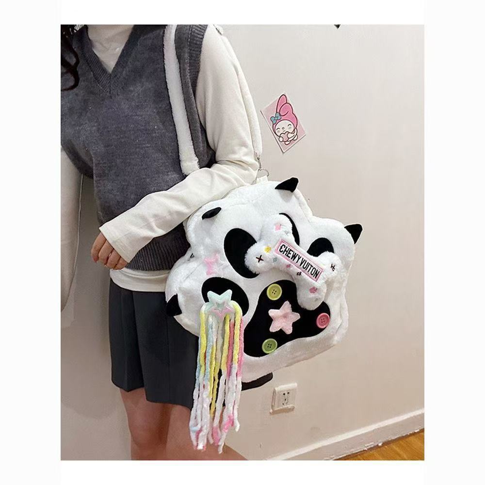 Cute Hot Cute Kawaii Cat Paw Plush Backpack Soft Furry Cartoon Bag With Adjustable Straps Fashion Purse For Women Girls Holiday Gifts