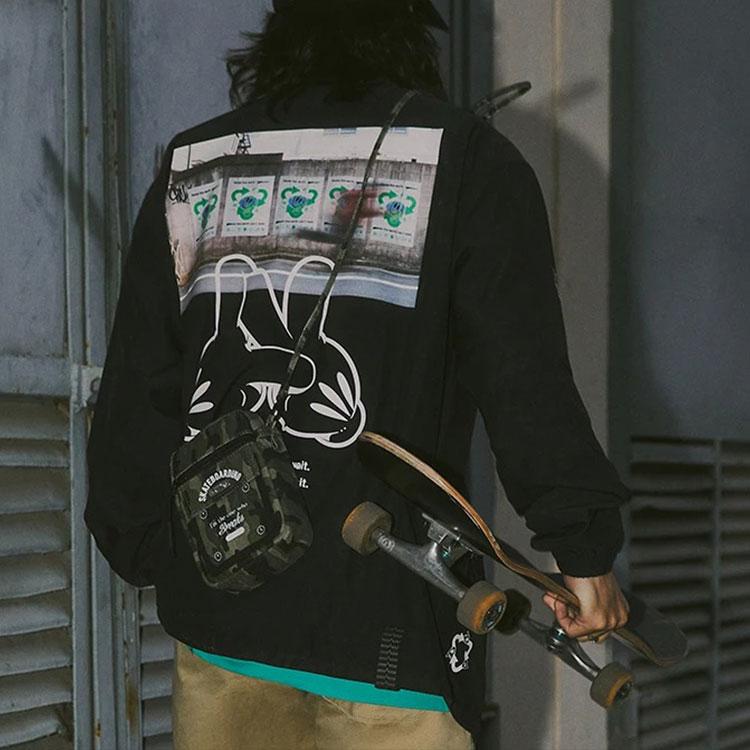 Li-Ning X Og Slick Co-Branded Printed Single-Breasted Long-Sleeve Loose Jacket Men Jacket Black AFDS283-2