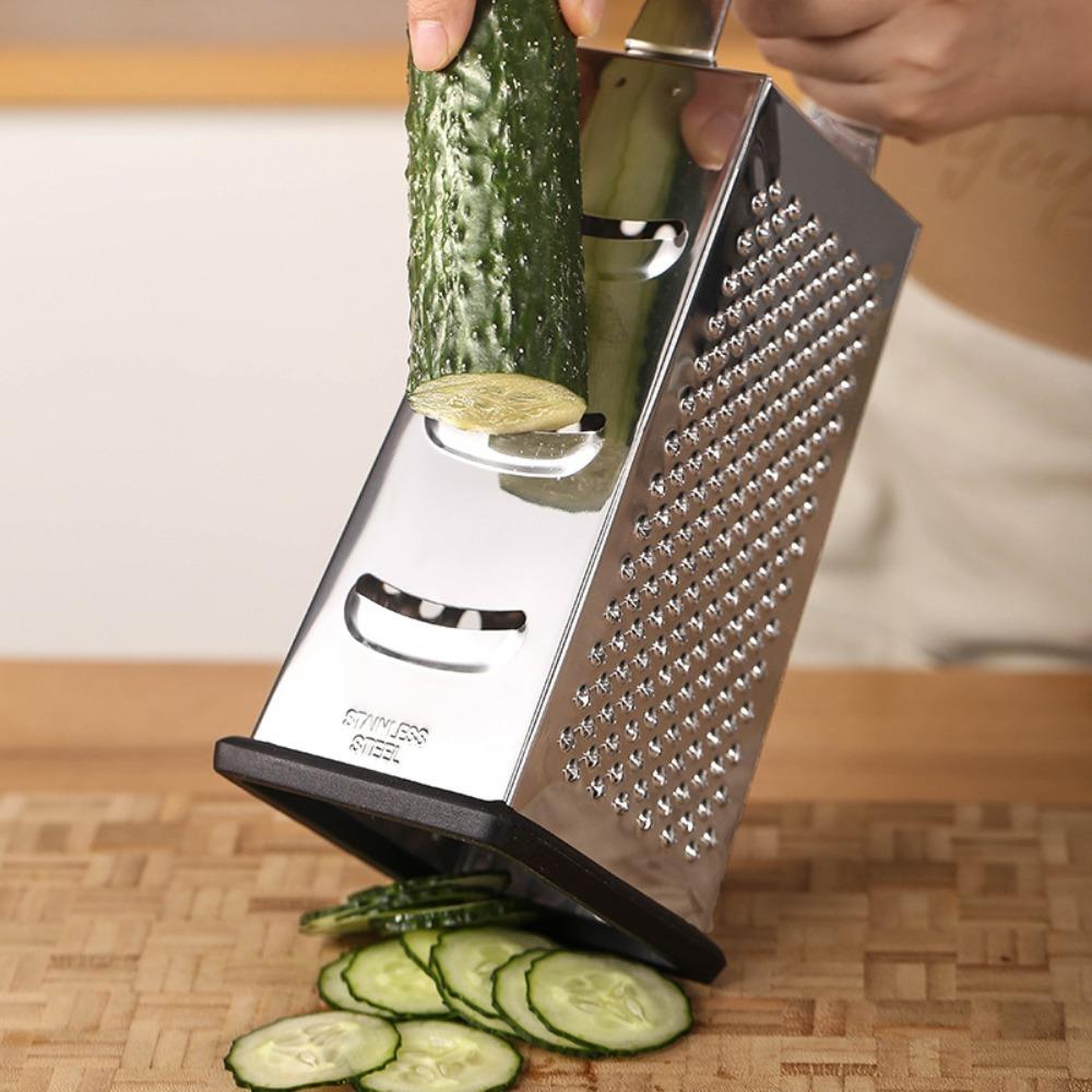 Standing Vegetable Slicer Box Stainless Steel Vegetable Zester 4-Sided Cheese Grater Tower  Fruit