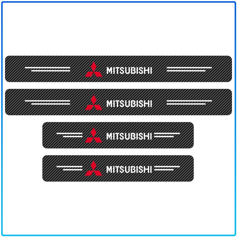 4Pcs Carbon Fiber Car Door Sill Protection Sticker Anti-scratch Refit For Mitsubishi Lancer 7 8 I200 Pajero Montero Sport Outlander ASX Mirage Eclipse