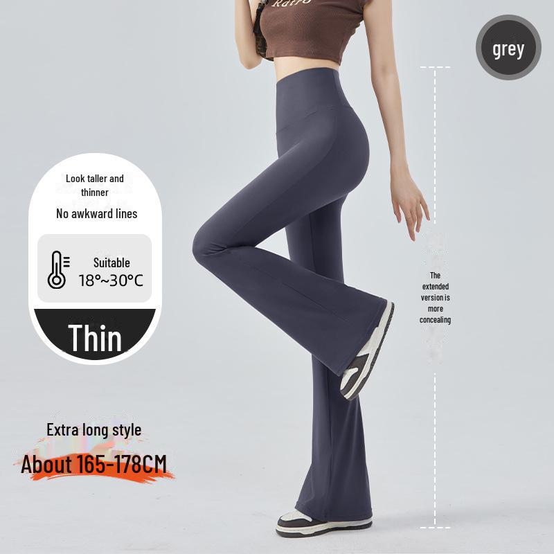 Women's High Waist Tummy Tuck Fleece Flared Yoga Pants for Autumn/Winter