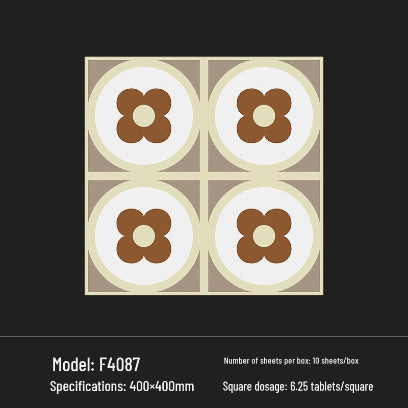 400x400 Zelená francouzská retro dlaždice s malým květinovým vzorem pro kuchyň, koupelnu, balkon a podlahu