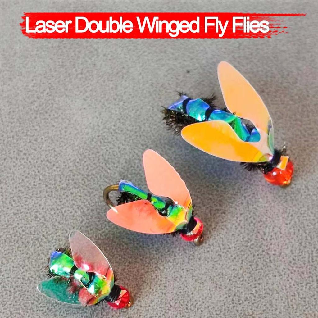 24-72Pcs Artificial Insect Bait Set, with Dry/Wet Flies, Fly Fishing Flies Kit, Fly Assortment Trout Bass Fishing Baits Lures with Fly Box