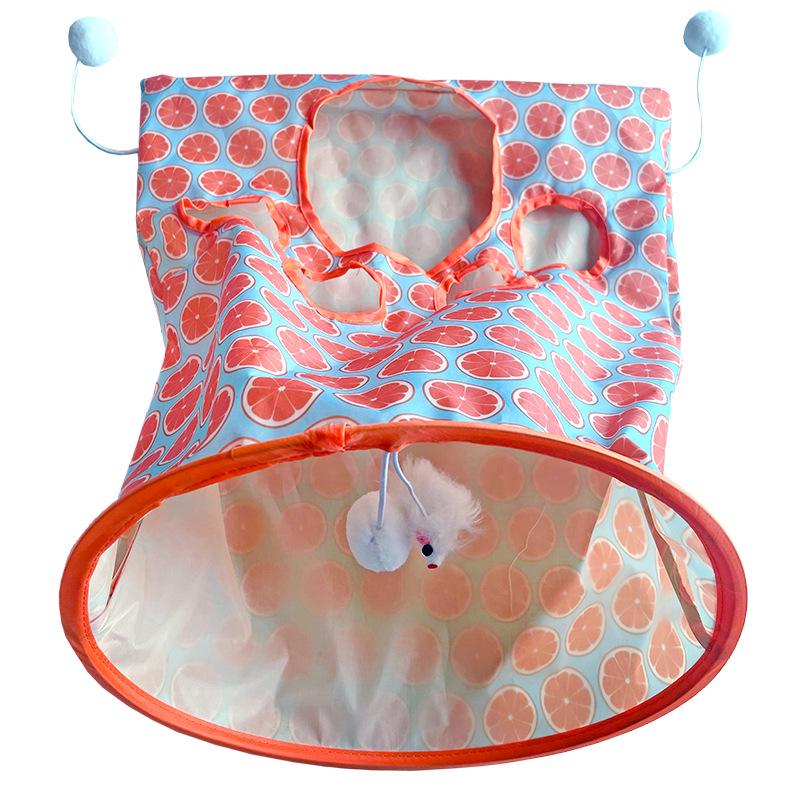Interaktiver Katzentunnel Kuschelsack mit Knisterpapier-Spielzeug