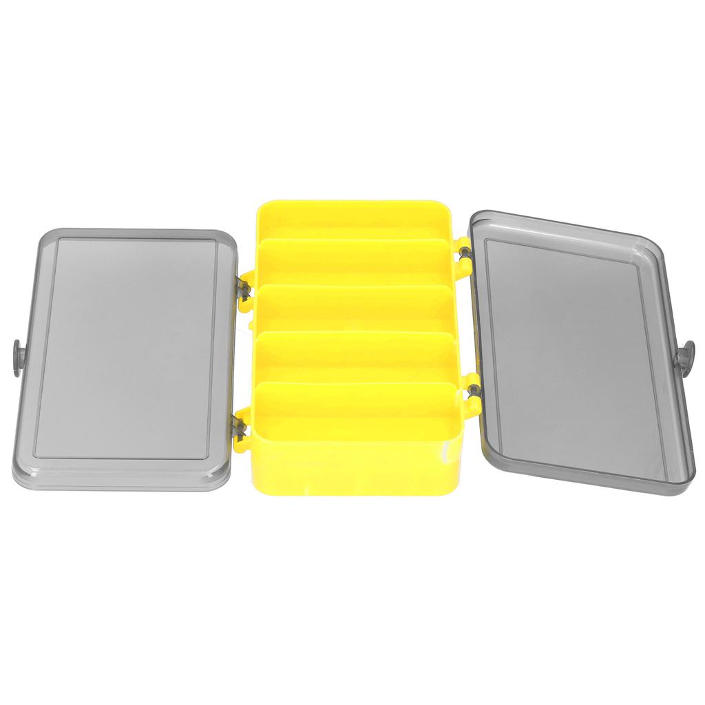 Pudełko na przynęty wędkarskie Dwustronne etui na przynęty Plastikowy organizer na przynęty Żółty