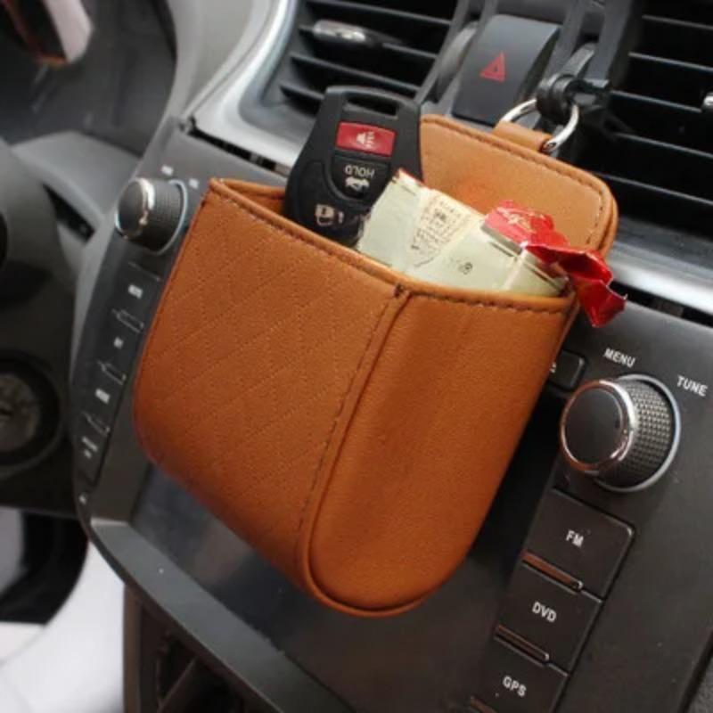 PU-Leder Auto Outlet Vent Sitz zurück ordentlich Aufbewahrungsbox Münztasche Fall Tasche Organizer Hängehalter Beutel Autozubehör