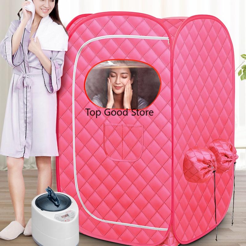 1000W 2L Dampbad Bærbar Spa-rom Hjem Helkropps Slanking Sammenleggbar Detox-terapi Damp Sammenleggbar Badstuekabin Badstuegenerator