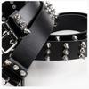 Moda uomo punk gothic borchie cinture nero bianco pelle morbida cintura borchiata designer borchie fascia vita donna fibbia a spillo strapon