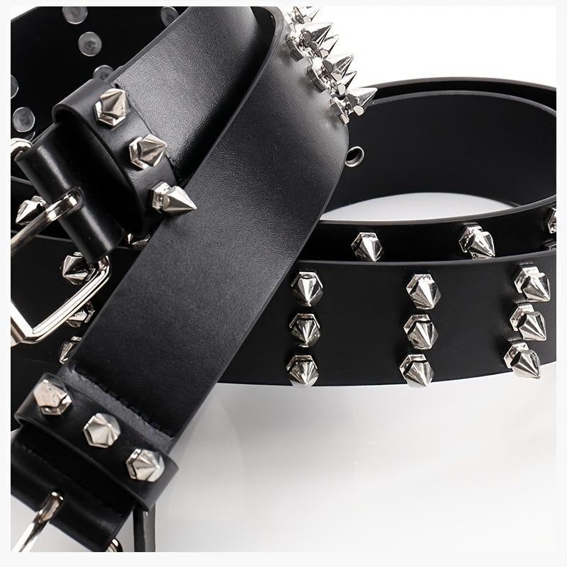 Moda uomo punk gothic borchie cinture nero bianco pelle morbida cintura borchiata designer borchie fascia vita donna fibbia a spillo strapon