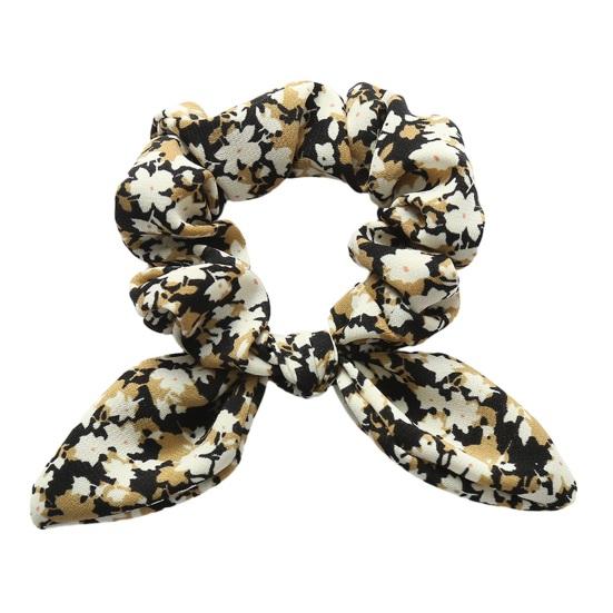 

Hair Tie Floral Print Rabbit Ear Decor Hair Rope High Elasticity Bun Half-Tied Hairstyles Ponytail Holder Hair Accessory