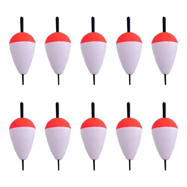 10Pcs Foam Fishing Float Bobber Sea Rock Fishing Striking Float Hard Foam Float Red And White Foam Sea Fishing Bobber